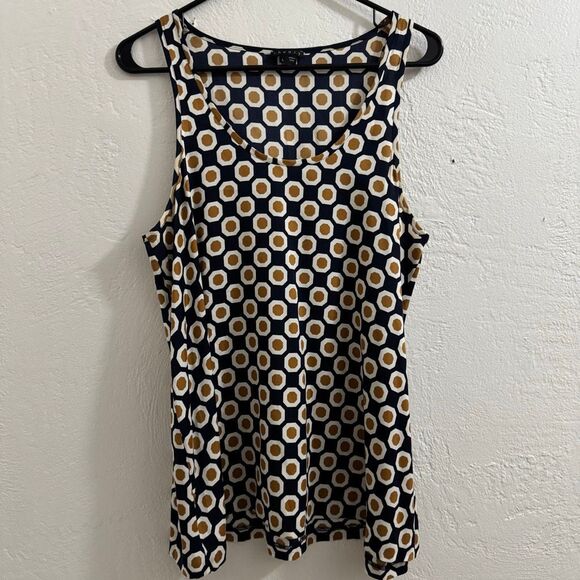 Theory Silk Geometric Patterned Tank Top L - Picture 1 of 4